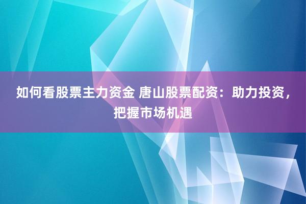 如何看股票主力资金 唐山股票配资：助力投资，把握市场机遇