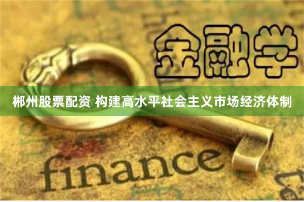 郴州股票配资 构建高水平社会主义市场经济体制