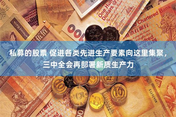 私募的股票 促进各类先进生产要素向这里集聚，三中全会再部署新质生产力